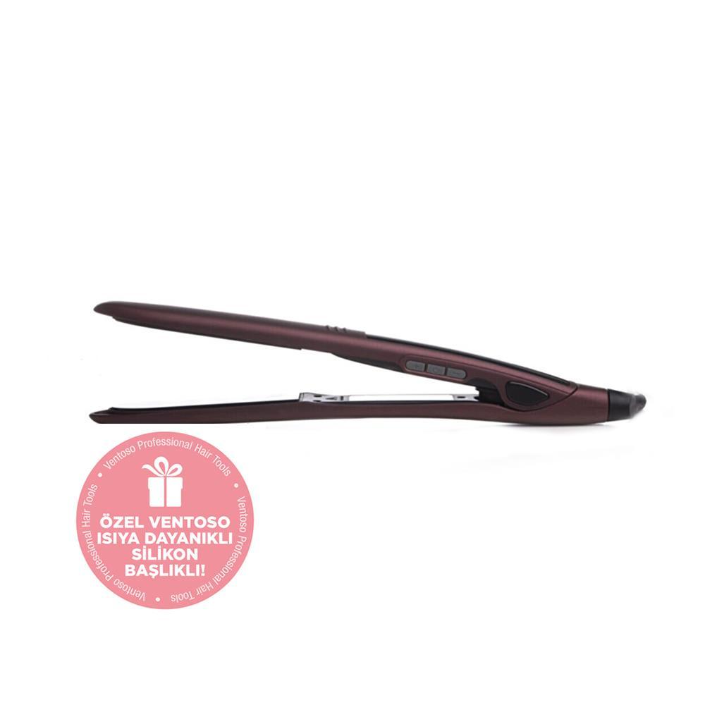 Ventoso Premium Seramik Kaplı Profesyonel Saç Düzleştirici Isıya Dayanıklı Silikon Başlıklı - Ventoso