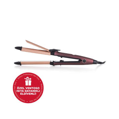 Ventoso Premium Seramik Kaplı Profesyonel Saç Düzleştirici ve Maşa Isıya Dayanıklı Maşa Eldivenli - Ventoso