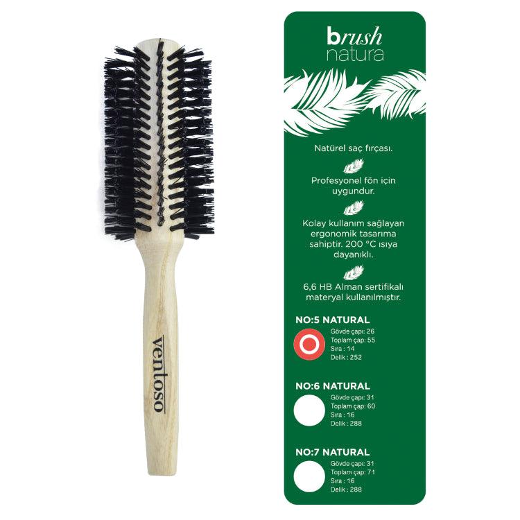 Ventoso V5 Exclusive İyonik Profesyonel Fön Makinesi Rosso + Ventoso Brush Natura No:5 Ahşap Fön Fırçası - Ventoso