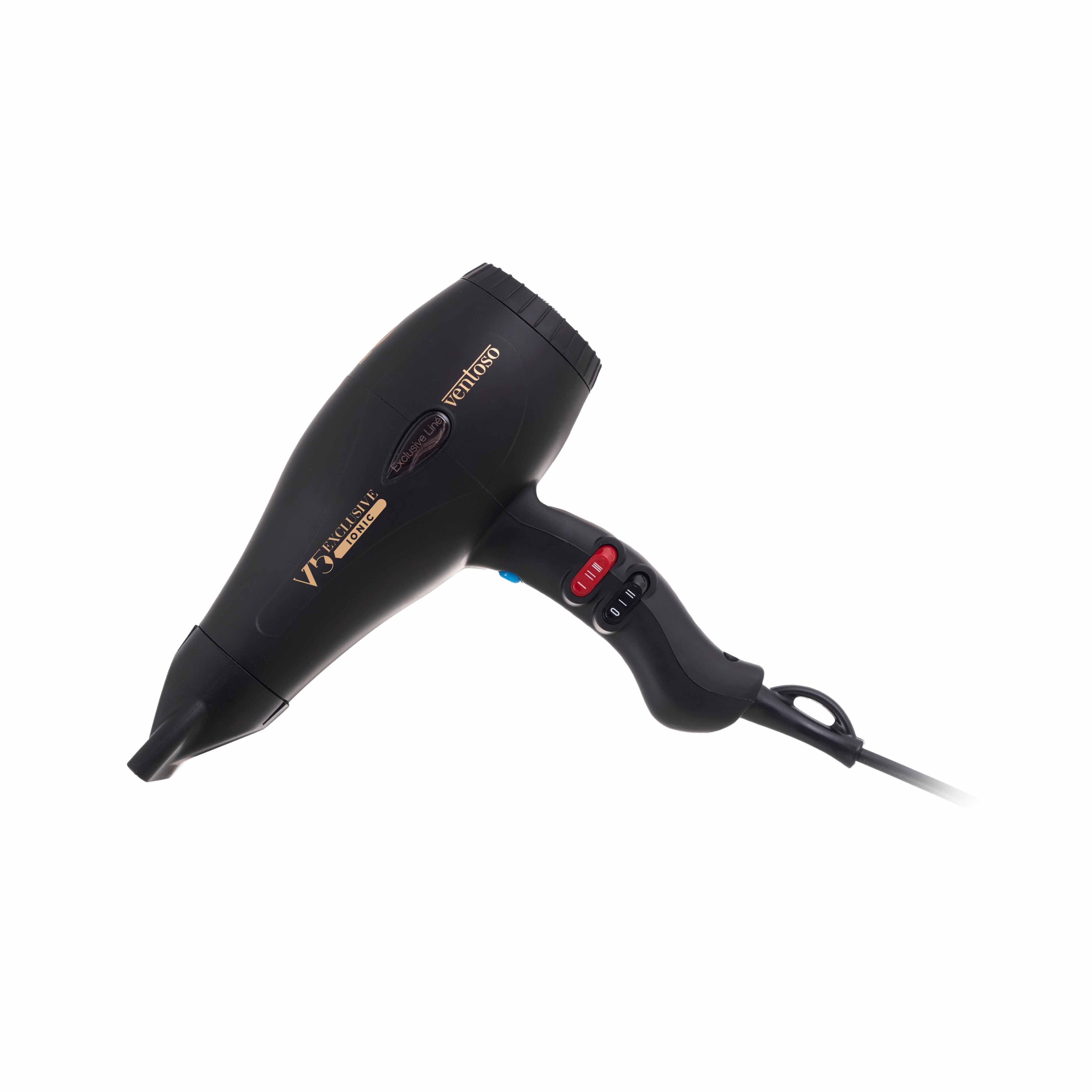 Ventoso V5 Exclusive İyonik 2500 W Profesyonel Fön Makinesi Silk Touch Black - Ventoso