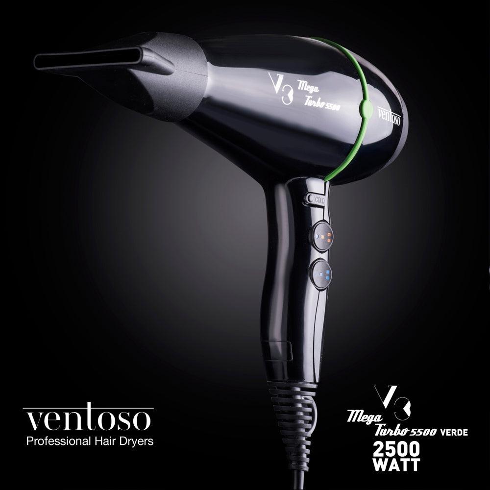 Ventoso V3 MegaTurbo5500 Verde Profesyonel Fön Makinesi Difüzörlü - Ventoso